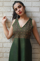 Khwaab | Long  Kali Dress | Emerald Green