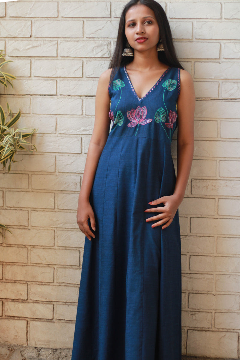 Saroj | Khwaab | Long Kali Dress | Blue