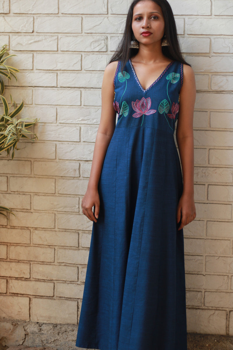 Saroj | Khwaab | Long Kali Dress | Blue