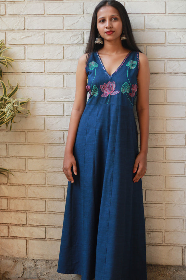 Saroj | Khwaab | Long Kali Dress | Blue