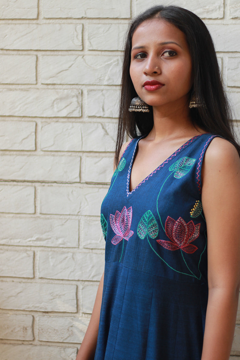 Saroj | Khwaab | Long Kali Dress | Blue