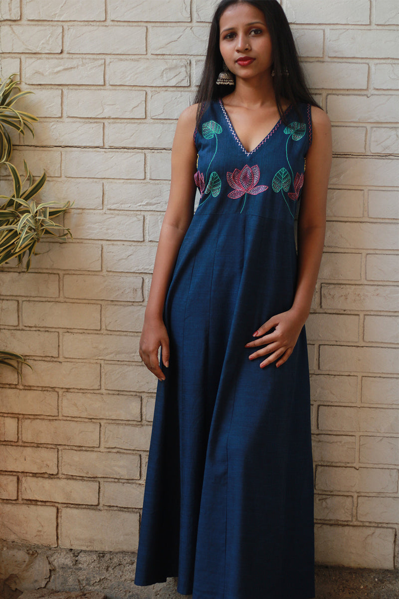 Saroj | Khwaab | Long Kali Dress | Blue