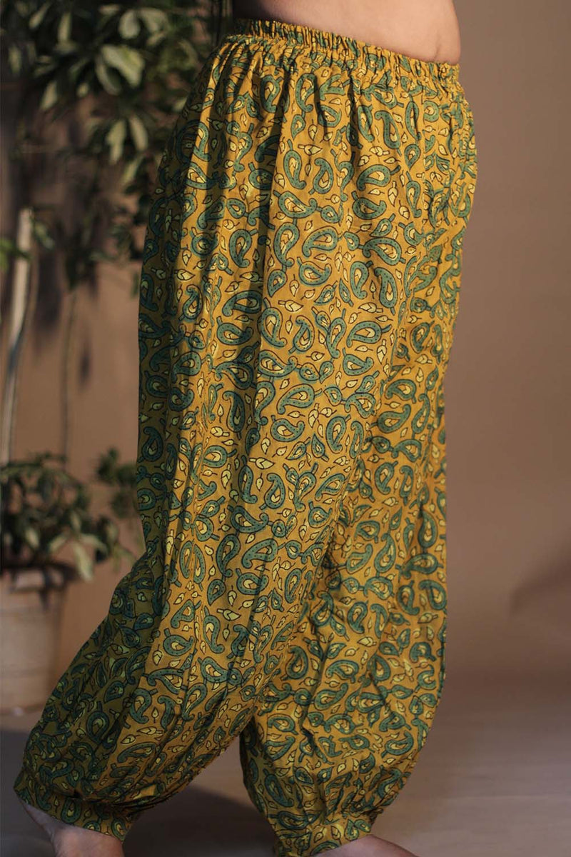 Suhaira | Harem Pants | Mustard Ajrakh Kairi