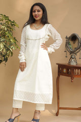 Abha | Choli Kurta with Churidar Sleeves | Banarasi Cotton Silk