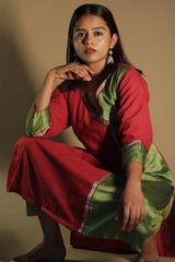 Shobhana | Khunn Angarkha Style Kurta | Scarlet