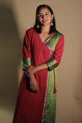 Shobhana | Khunn Angarkha Style Kurta | Scarlet