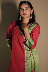 Shobhana | Khunn Angarkha Style Kurta | Scarlet