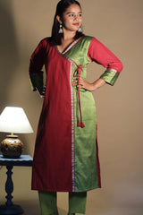 Shobhana | Khunn Angarkha Style Kurta | Scarlet