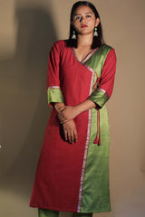 Shobhana | Khunn Angarkha Style Kurta | Scarlet