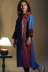 Shobhana | Khunn Angarkha Style Kurta | Cobalt