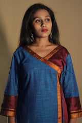 Shobhana | Khunn Angarkha Style Kurta | Cobalt