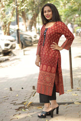 Long Kurta | Gamthi | Rust