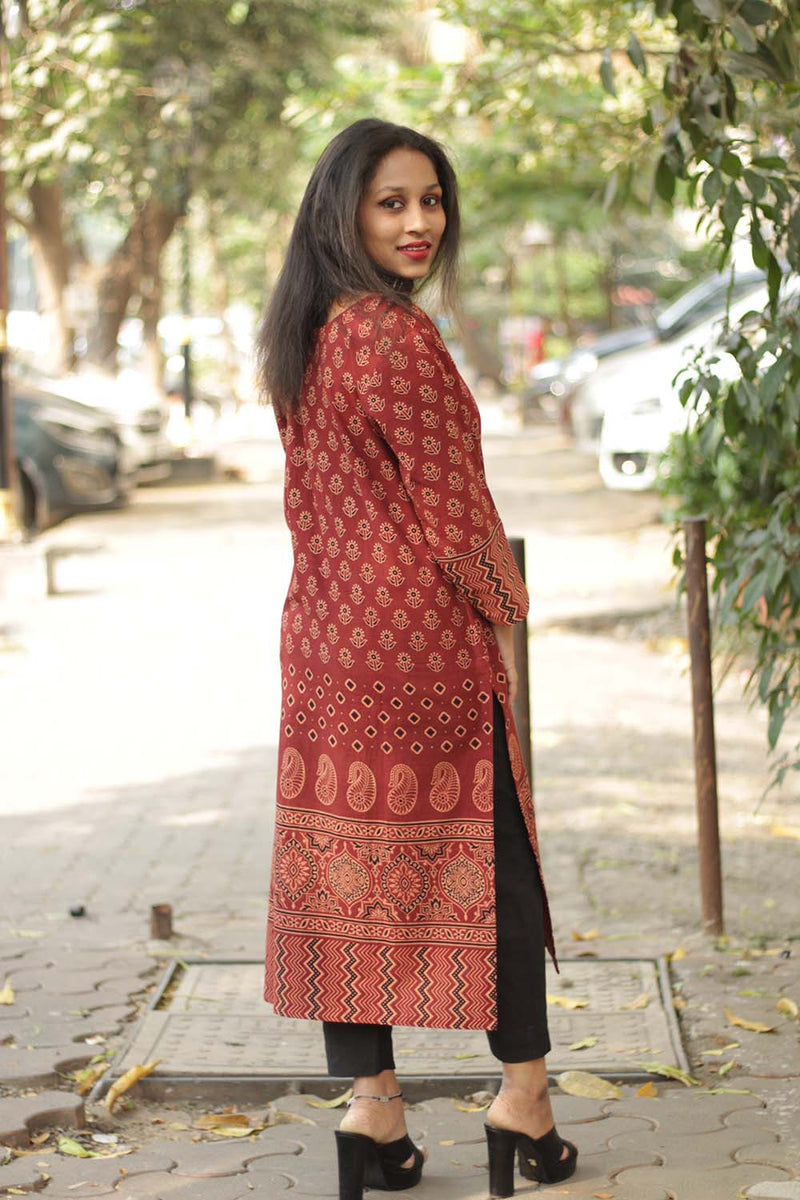 Long Kurta | Gamthi | Rust