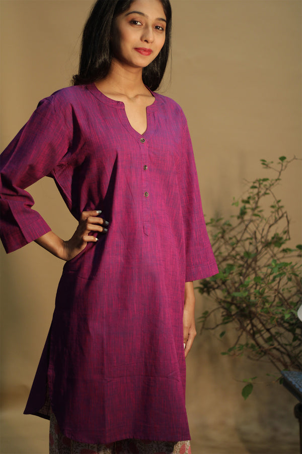 Short Kurta | Aubergine