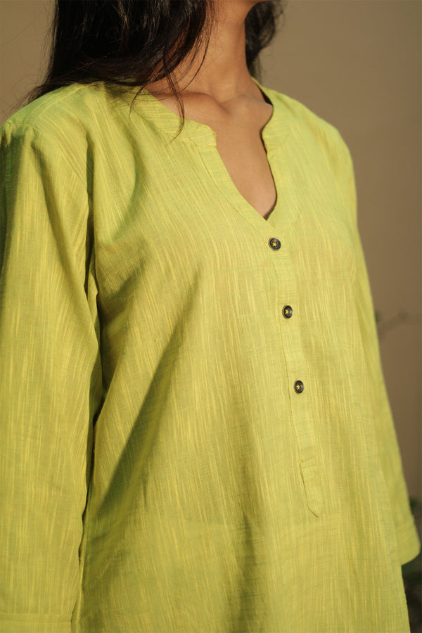 Short Kurta | Parrot Green