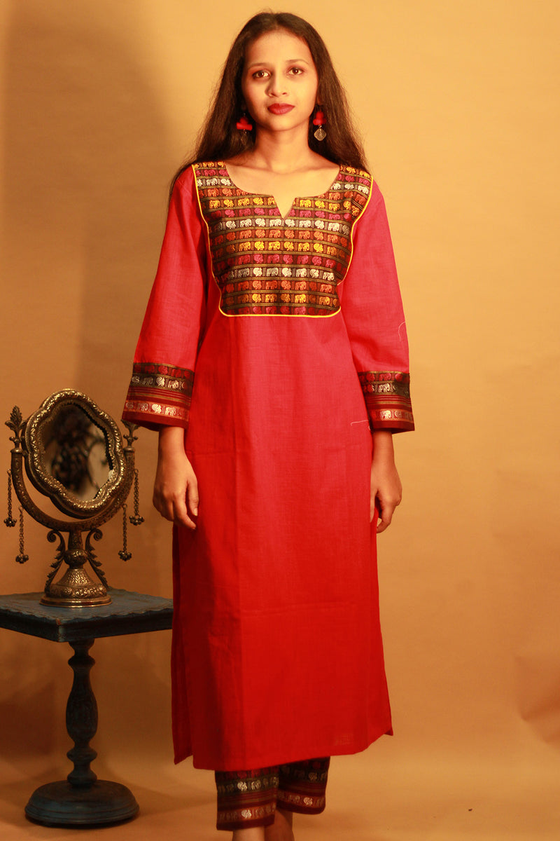 Shobhita | Khunn Yoke Kurta | Red