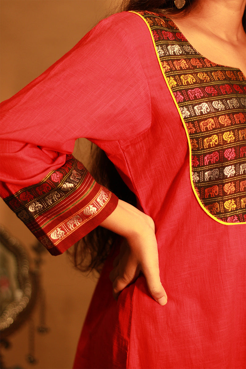 Shobhita | Khunn Yoke Kurta | Red