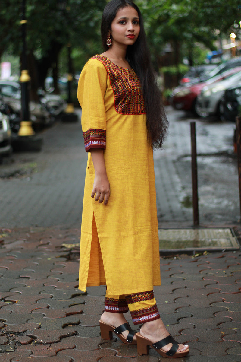 Shobhita | Khunn Yoke Kurta | Yellow