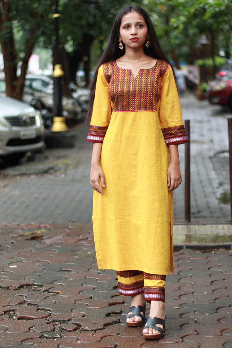 Shobhita | Khunn Yoke Kurta | Yellow