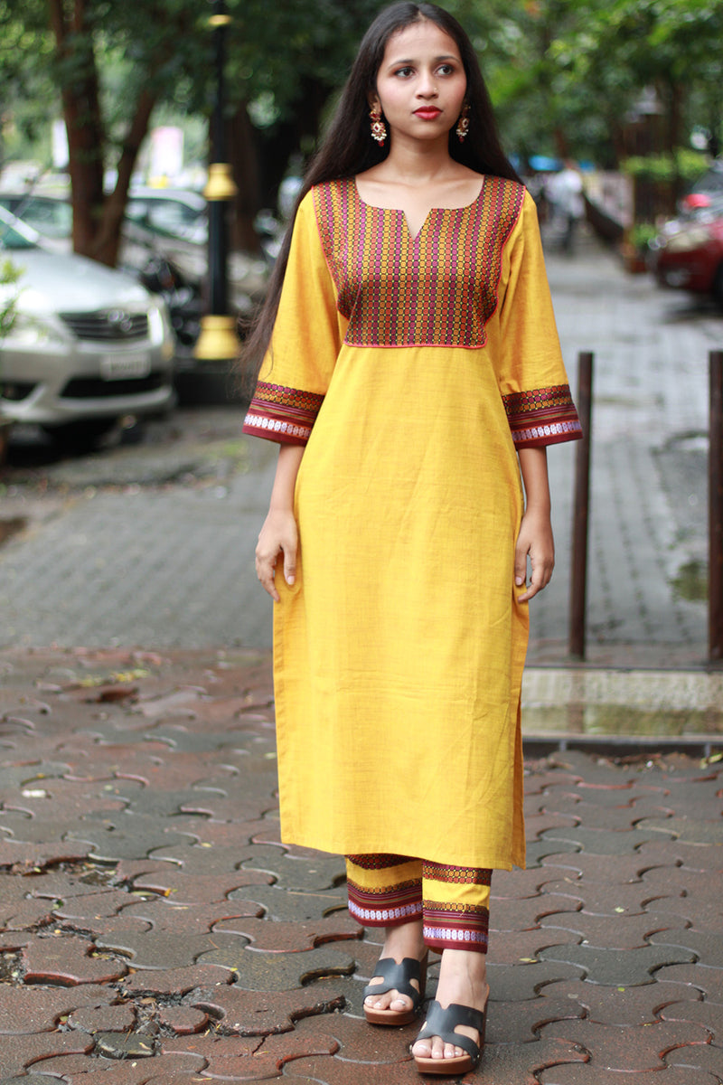 Shobhita | Khunn Yoke Kurta | Yellow