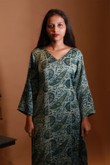 Long Kurta | Modal Silk | Teal Vanaspati