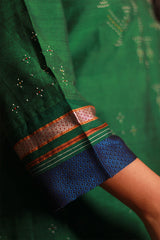 Daana | Tangaliya Kurta | Forest Green