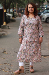 Arya | Long Kurta | Embroidered | Floral Sanganeri