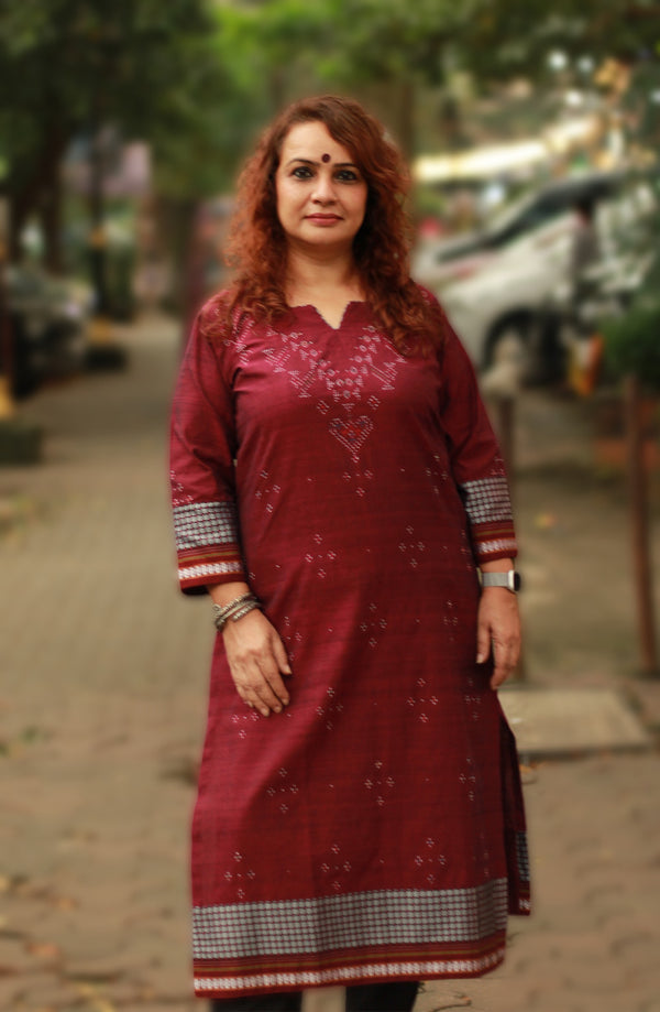 Daana | Tangaliya Kurta | Plum