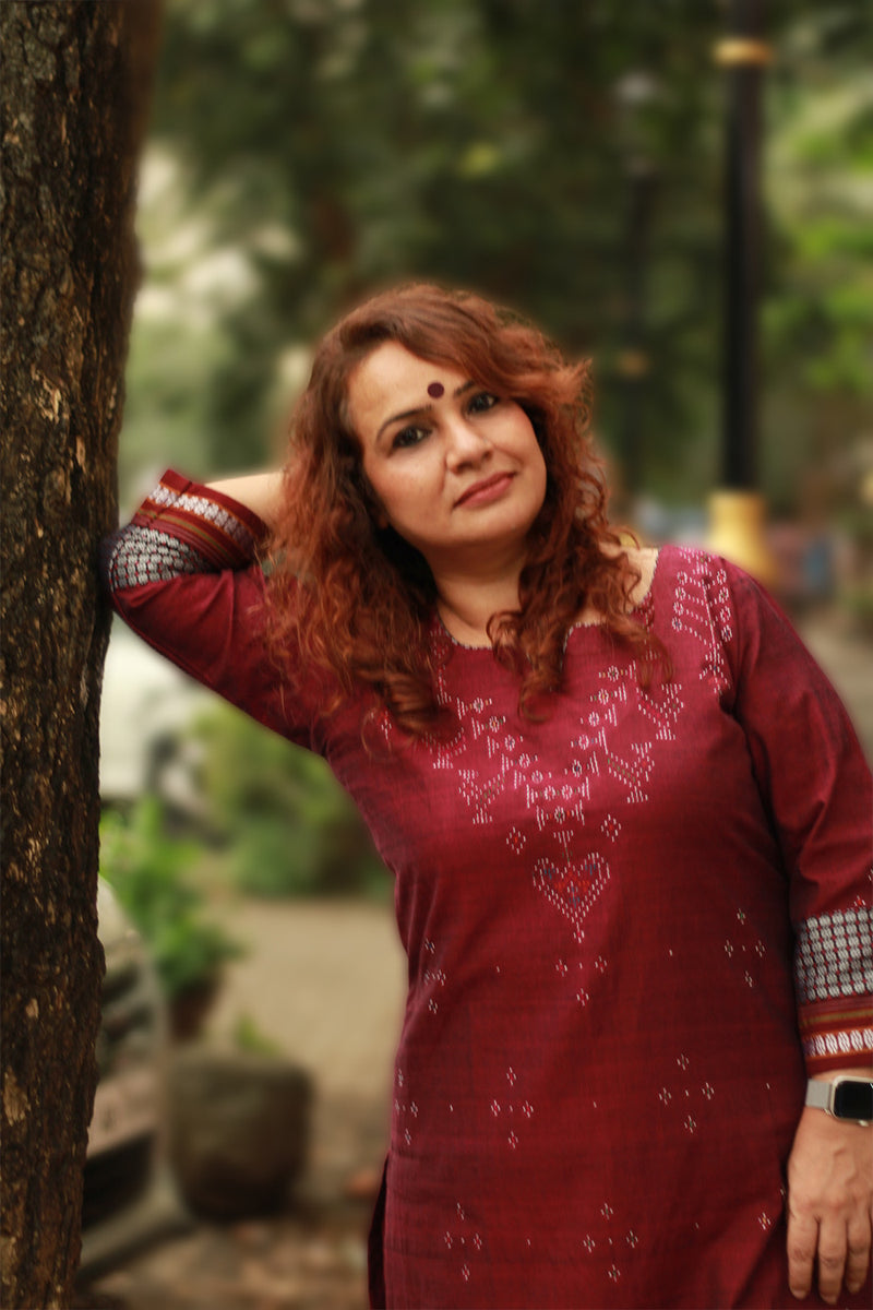 Daana | Tangaliya Kurta | Plum