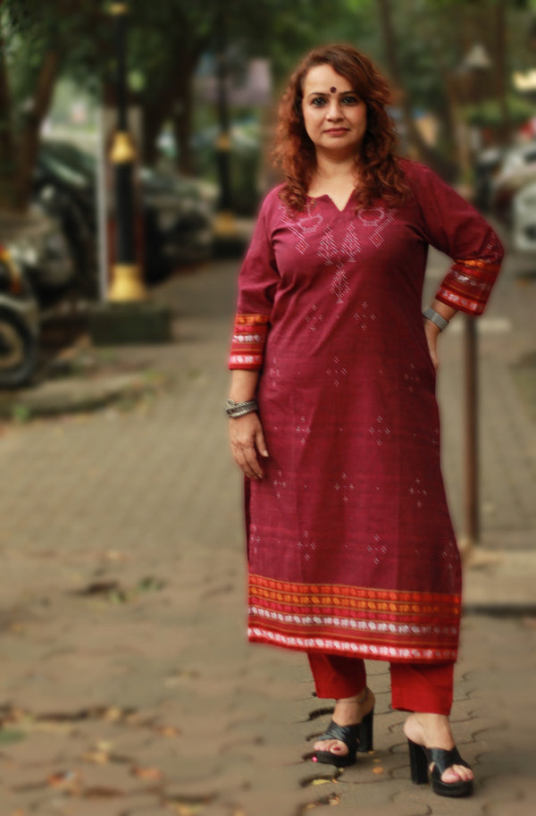 Daana | Tangaliya Kurta | Wine