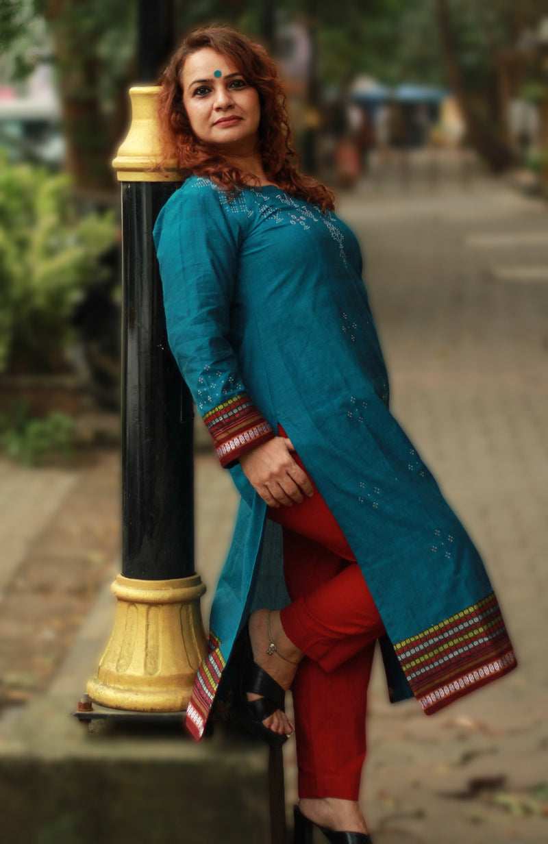 Daana | Tangaliya Kurta | Peacock Blue