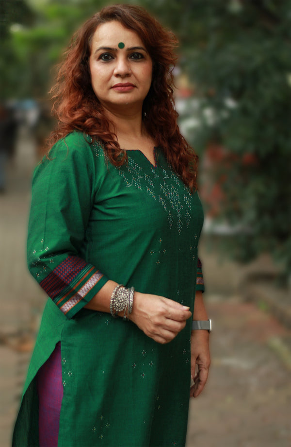 Daana | Tangaliya Kurta | Deep Green