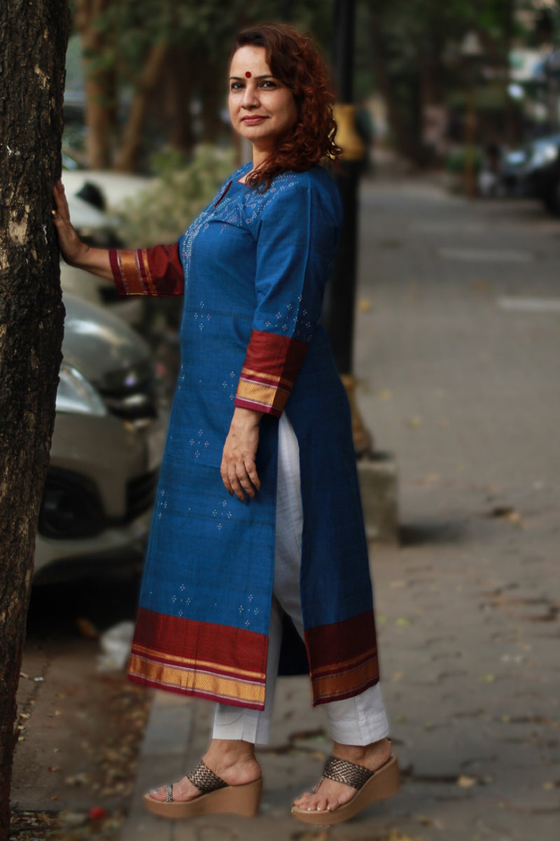 Daana| Tangaliya Kurta | Deep Blue