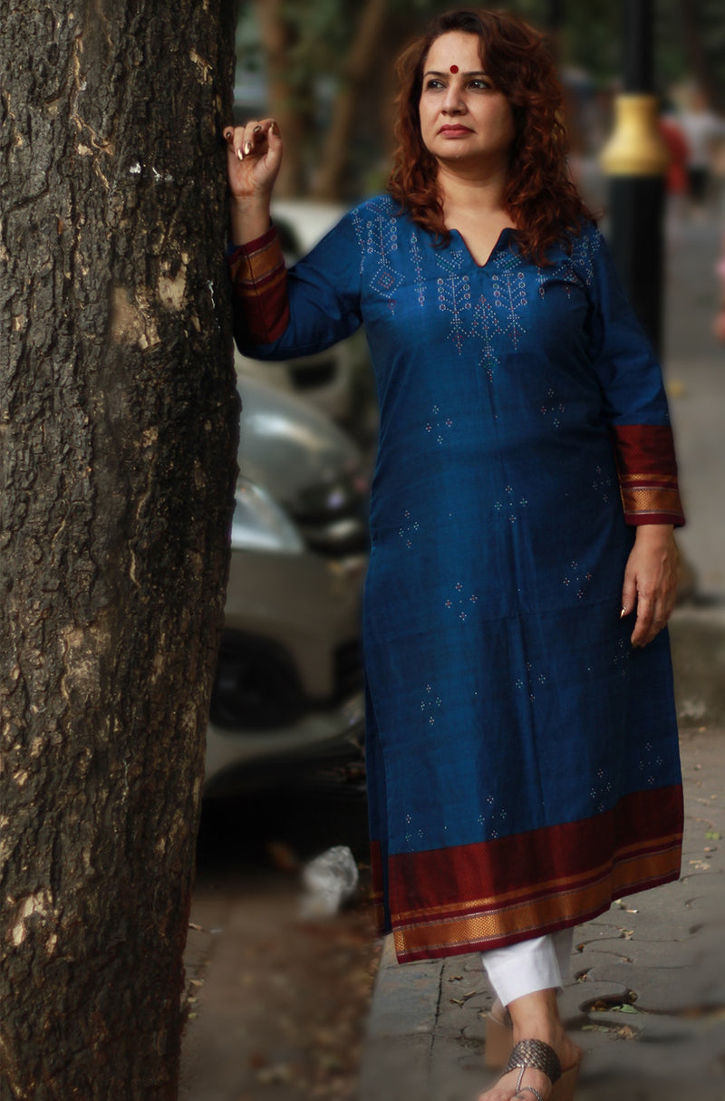 Daana| Tangaliya Kurta | Deep Blue