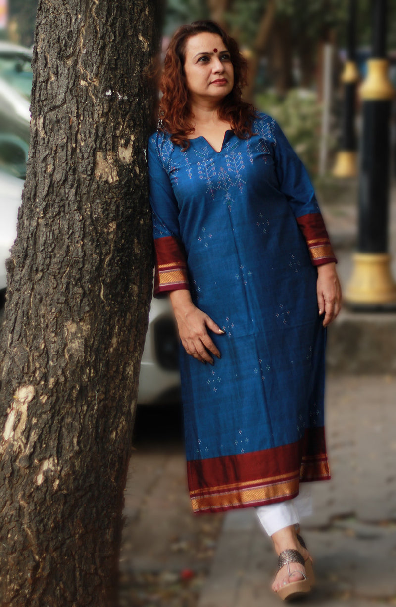 Daana| Tangaliya Kurta | Deep Blue