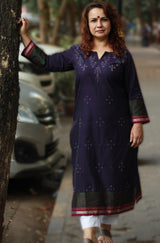 Daana| Tangaliya Kurta | Aubergine