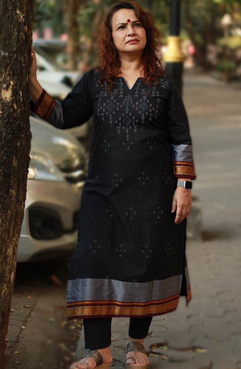 Daana| Tangaliya Kurta | Noir