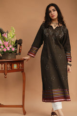 Daana | Tangaliya Kurta | Sienna Brown with Mutlicolour Khunn