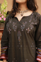 Daana | Tangaliya Kurta | Sienna Brown with Mutlicolour Khunn