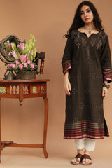 Daana | Tangaliya Kurta | Sienna Brown with Mutlicolour Khunn