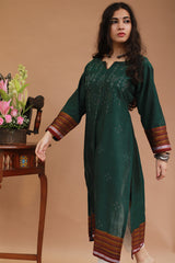 Daana | Tangaliya Kurta | Forest Green with Multicolour Khunn