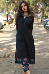 Daana | Tangaliya Kurta | Navy With Sanganeri