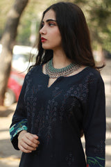 Daana | Tangaliya Kurta | Navy With Sanganeri