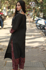 Daana | Tangaliya Kurta | Sienna Brown With Maroon Sanganeri