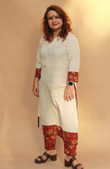 Daana | Tangaliya Kurta | Ivory With Red Sanganeri