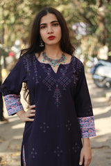 Daana | Tangaliya Kurta | Purple With Pink Sanganeri