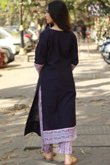 Daana | Tangaliya Kurta | Purple With Pink Sanganeri