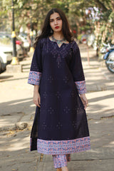 Daana | Tangaliya Kurta | Purple With Pink Sanganeri