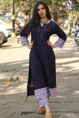 Daana | Tangaliya Kurta | Purple With Pink Sanganeri