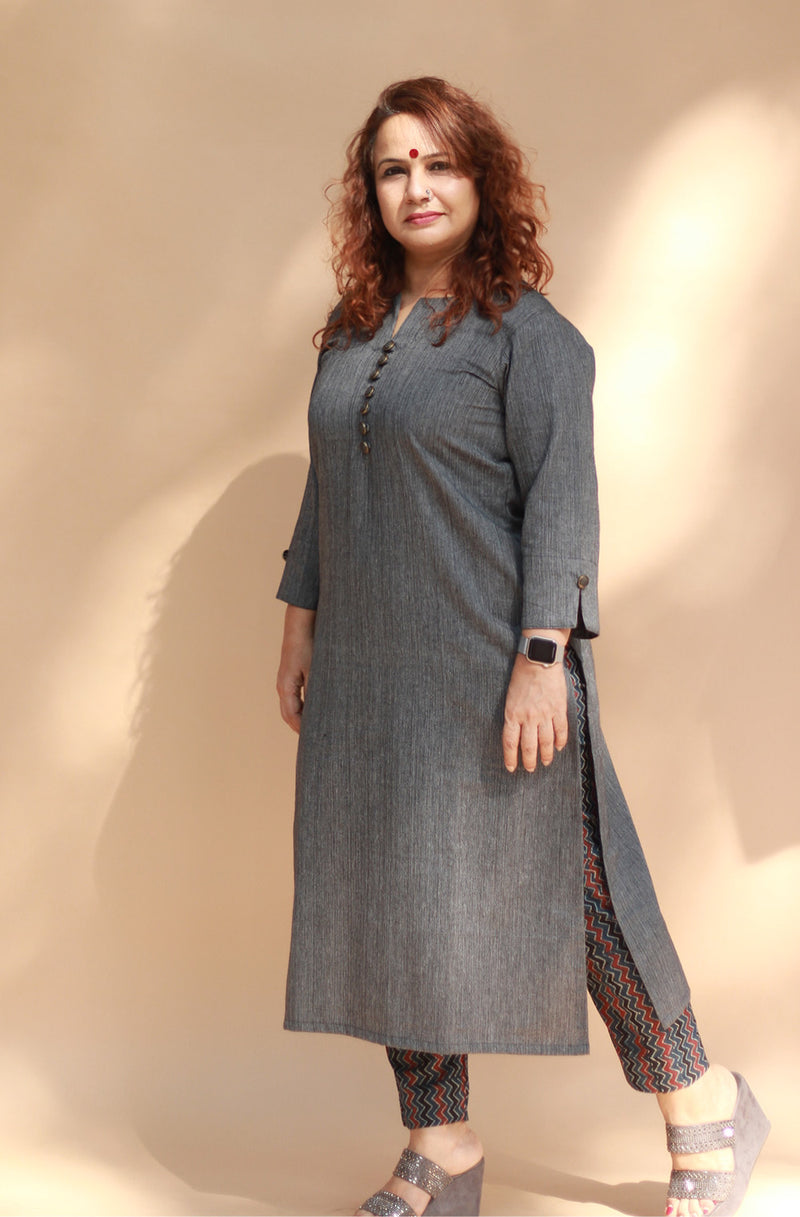 Sheetal | Long Kurta | Gray